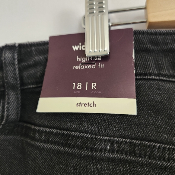 NWT Ava & Viv Black High Rise Wide Leg Jeans Size 18 - Picture 7 of 9
